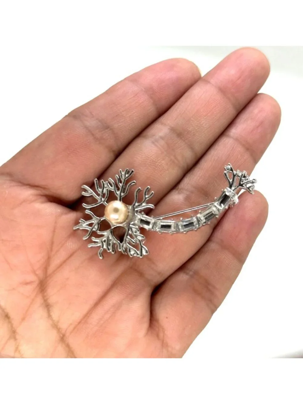 ⭐Hanreshe Neuron Pin Brooch Crystals Medical Jewelry Brain Nerve Cell Chemistry